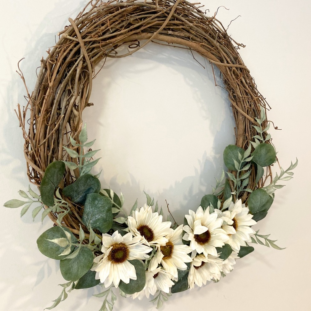 Rustic Flower Wreath with Greenery